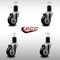 Service Caster 3.5'' SS Black Poly Wheel Swivel 1-3/4'' Expanding Stem Caster Set, 4PK SCC-SSEX20S3514-PPUB-BLK-134-4 - alternate 2